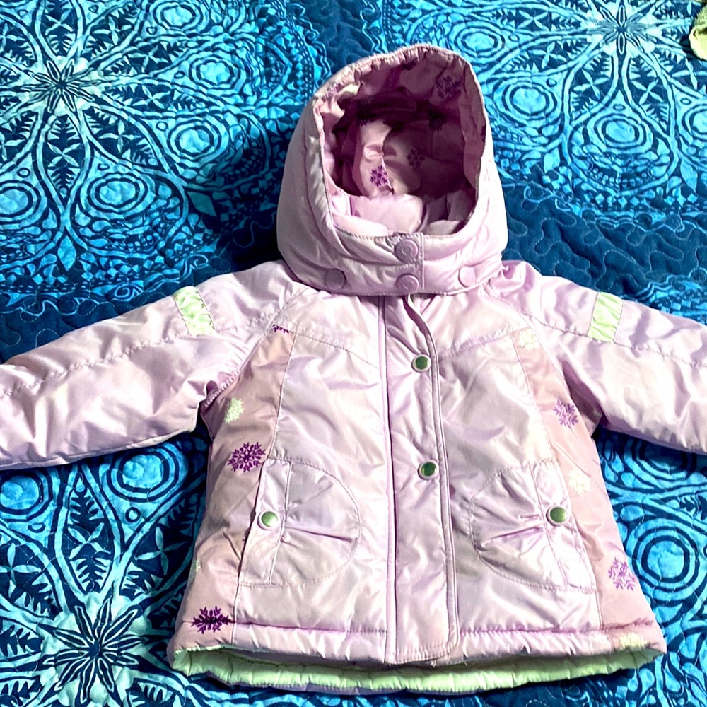 OSh Kosh girls winter coat w removable hood Sz 18 months purple